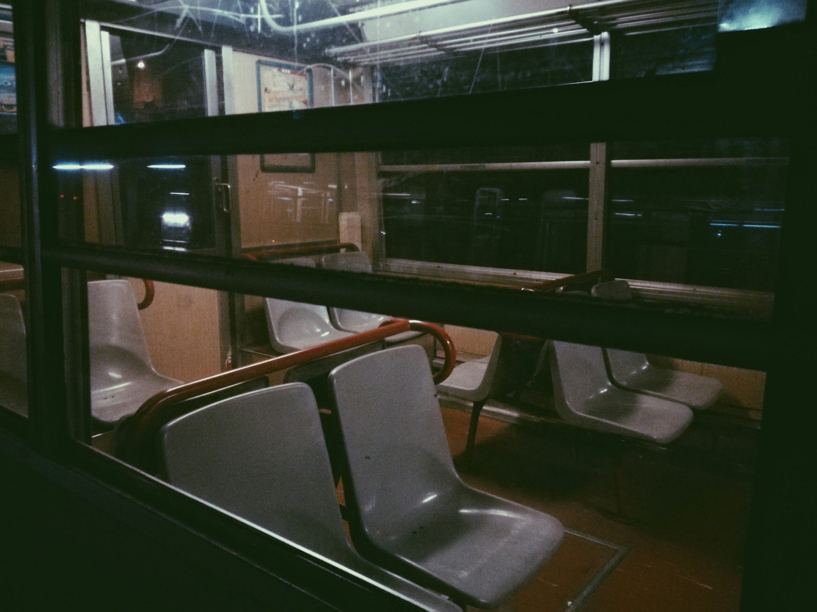 a view of a public bathroom through a window