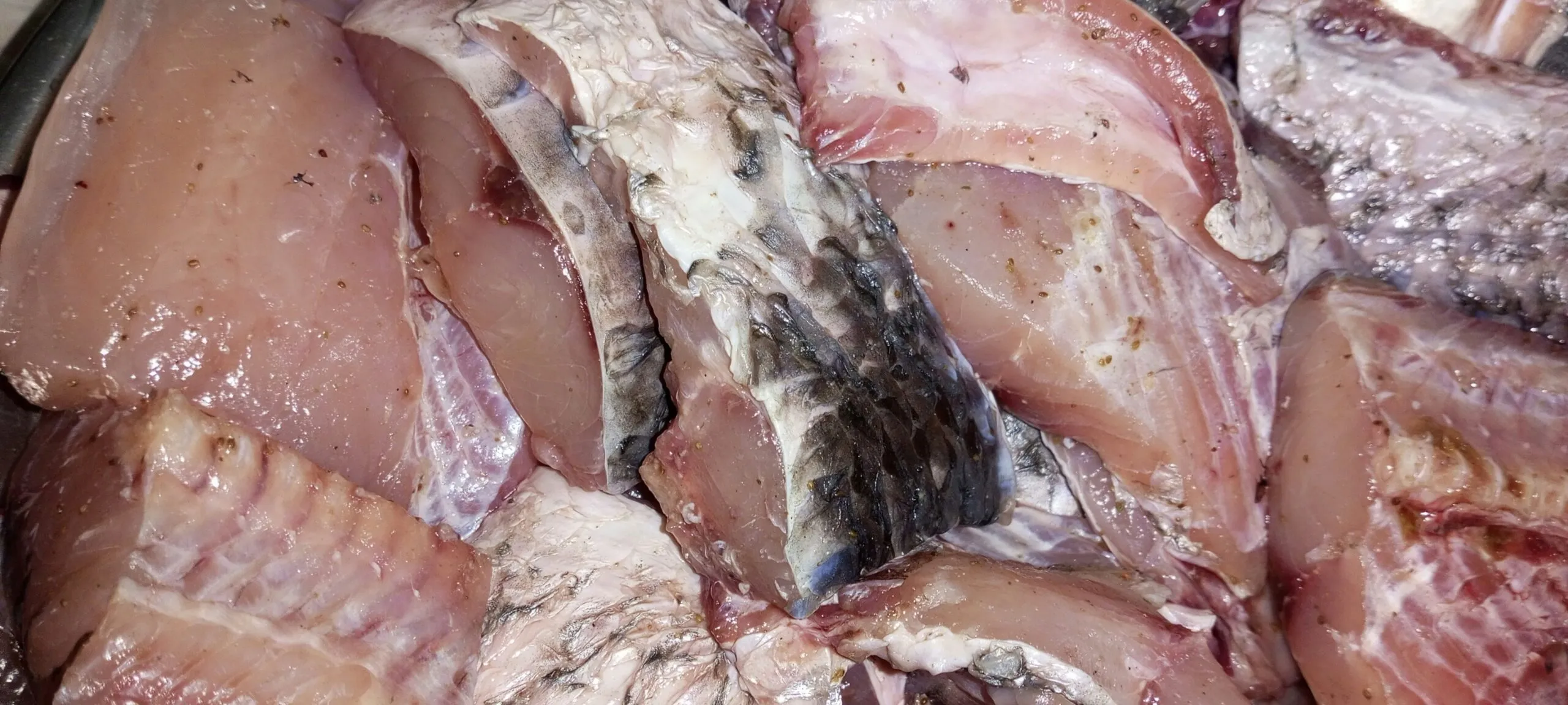 A pile of meat sitting on top of a table
