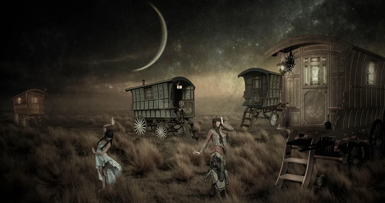 gypsies, field, eve, gypsy caravan, people, pleasure, freedom, fantasy, gypsies, gypsies, gypsy caravan, gypsy caravan, gypsy caravan, gypsy caravan, gypsy caravan