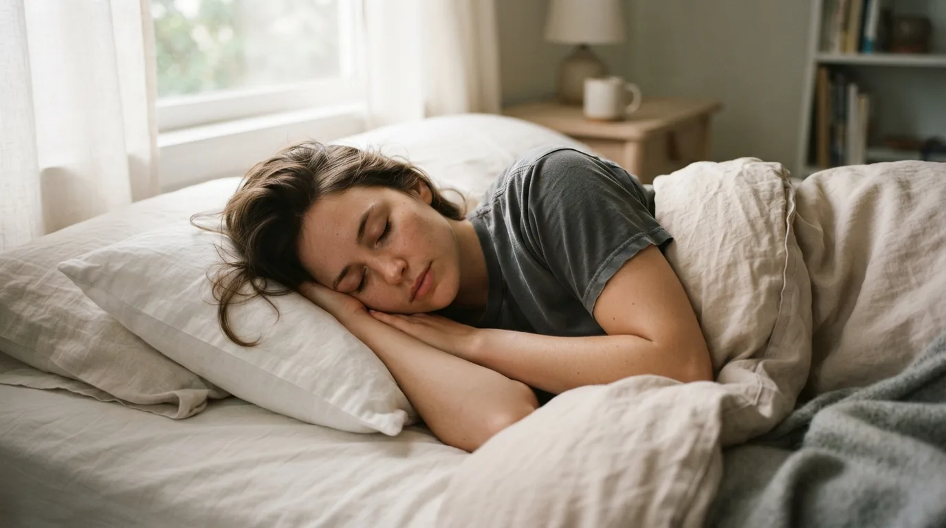 a person sleeping in bed