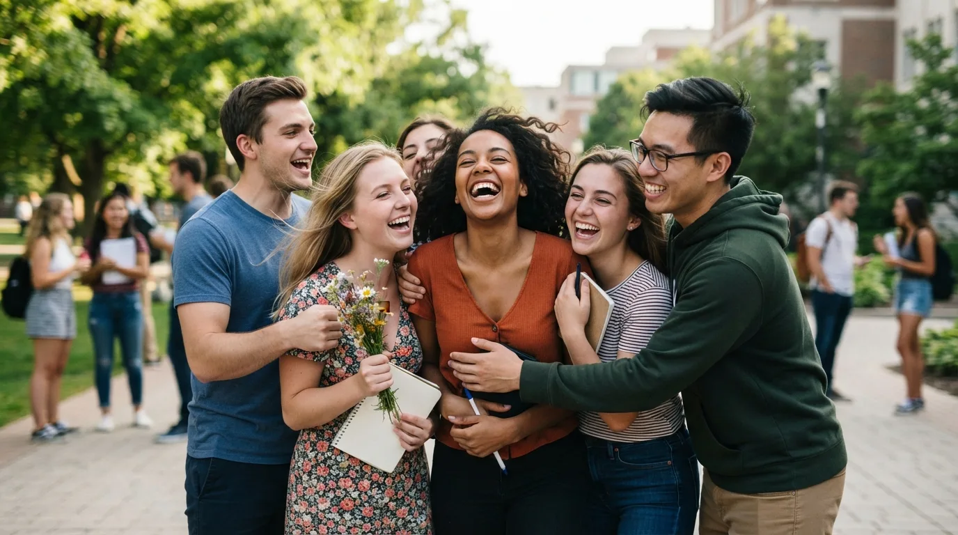 a group of happy students celebrating the end of the school year