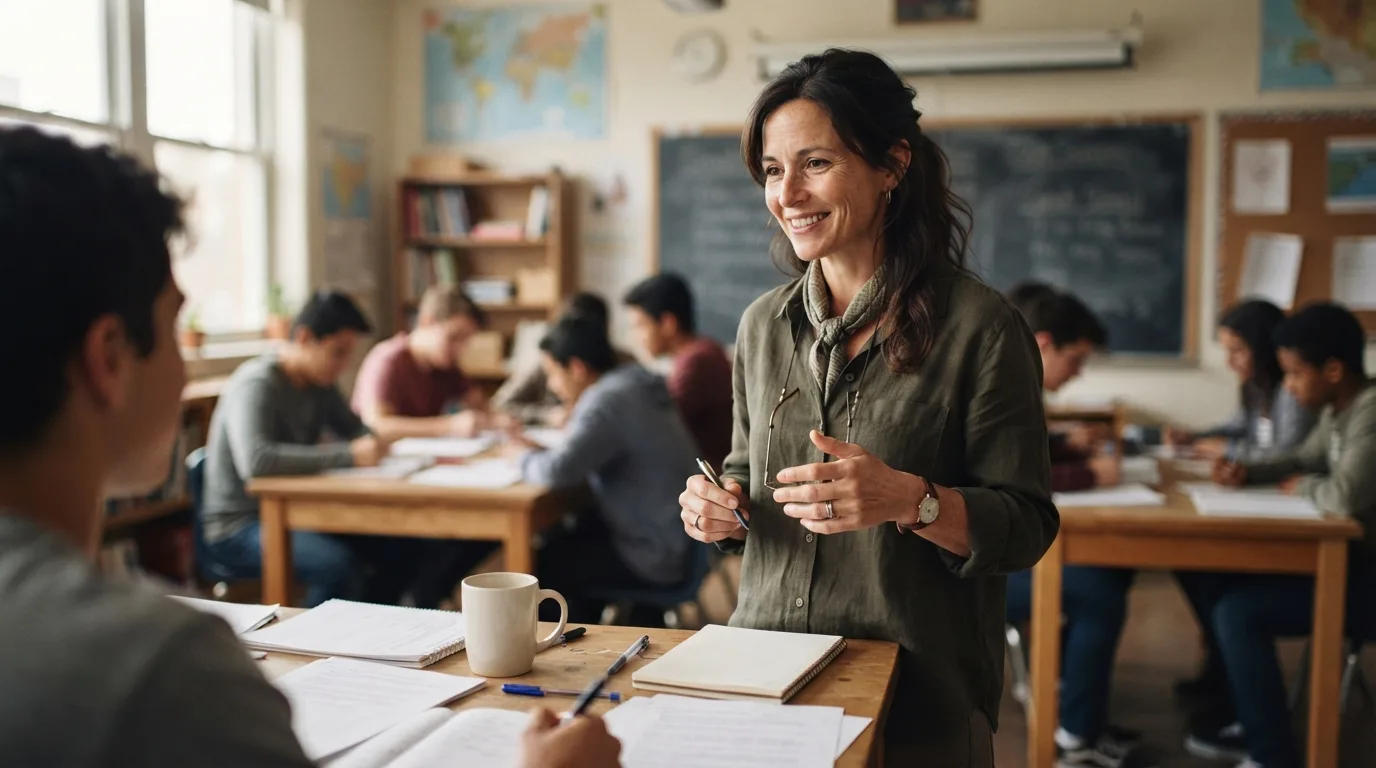a teacher in a classroom