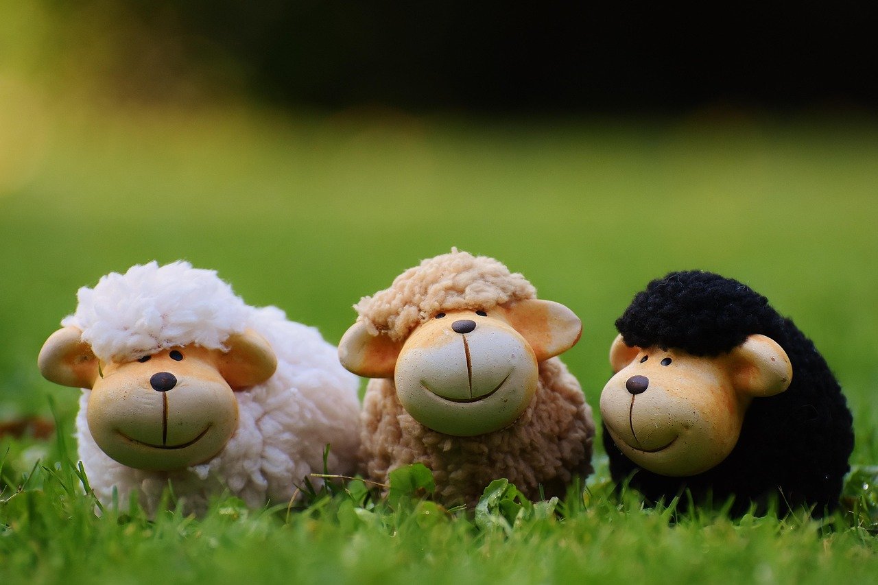 sheep, meadow, animals, deco, flock of sheep, nature, ceramic