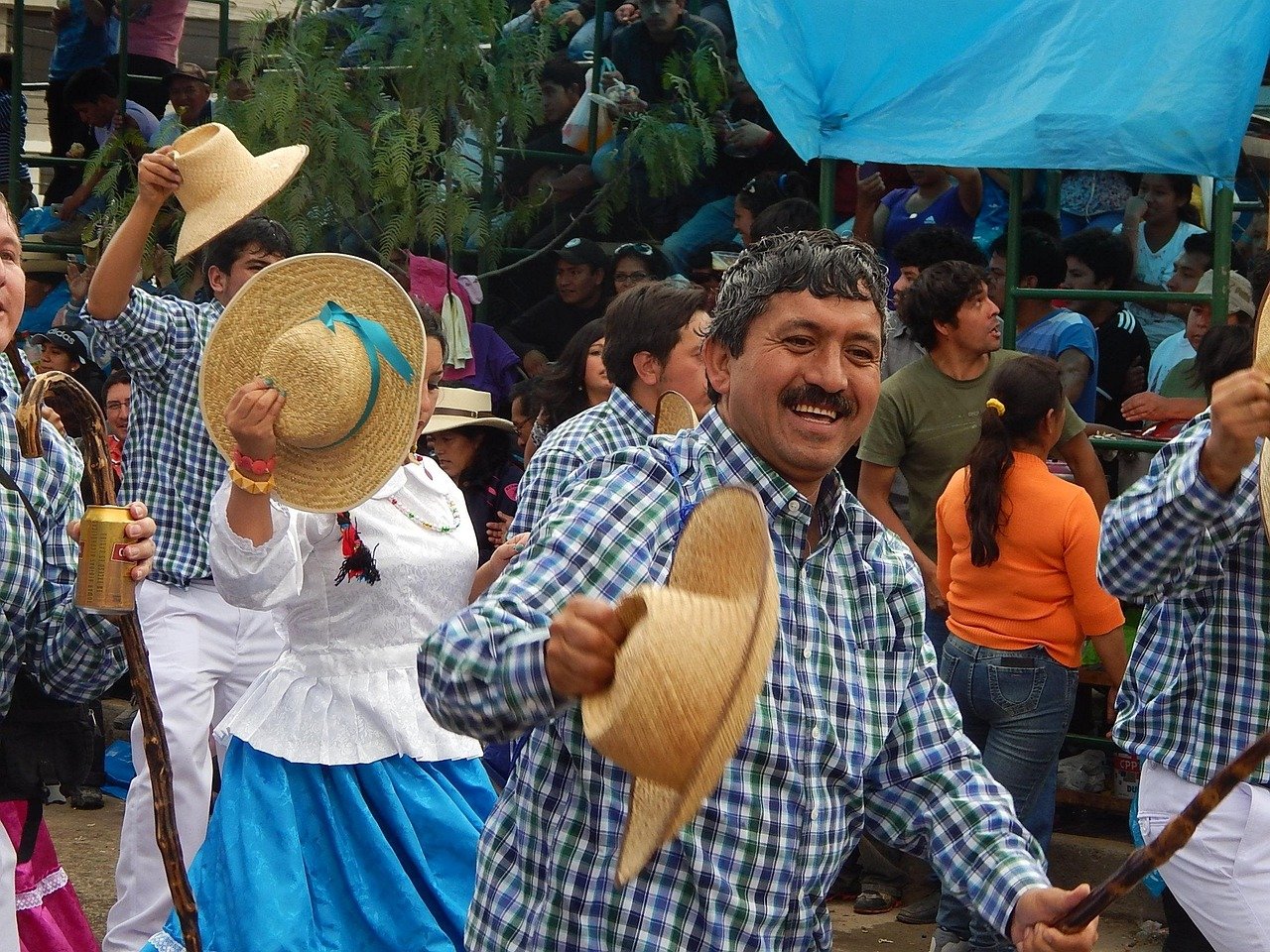 carnival, cajamarca, peru, men, hat, festival, parade, celebration, celebrating, celebrate, party, happy, fun, event, festive, entertainment