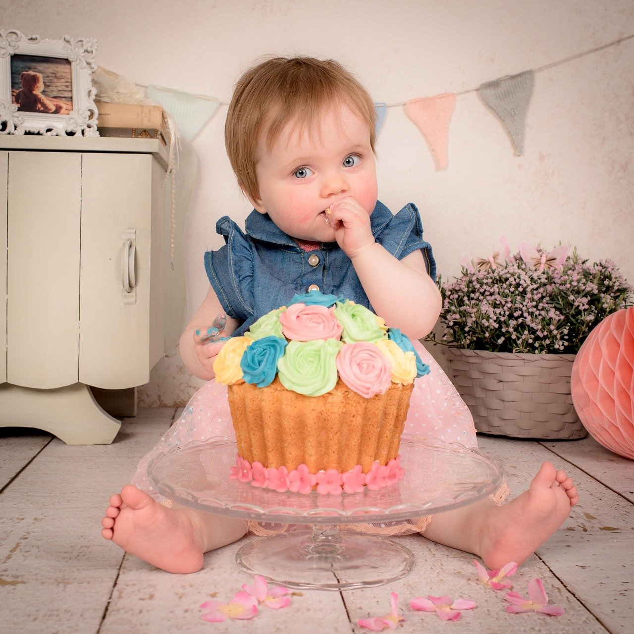cake, happy birthday, pie, baby, toddler