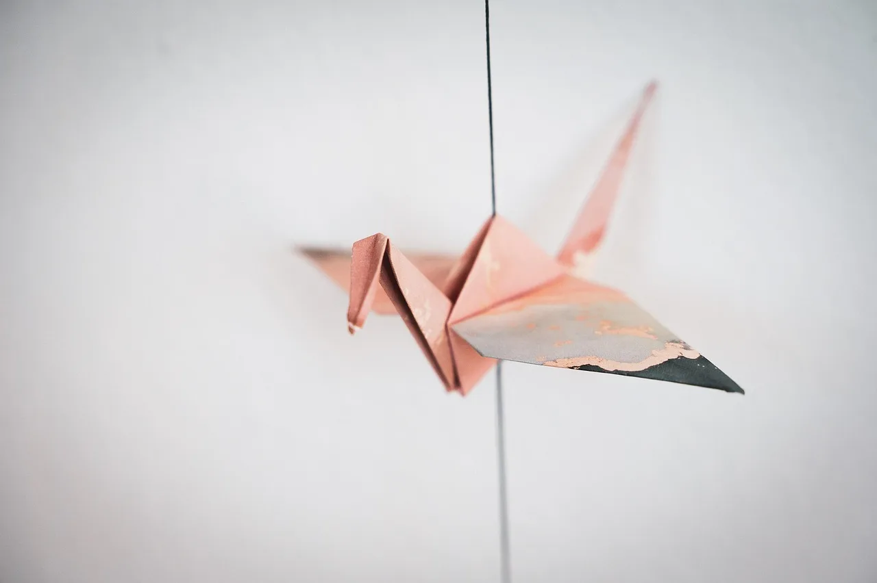 origami, papier, dźwig, fałdy, sukces, zdrowie, życzenie, nadzieja, szczęście