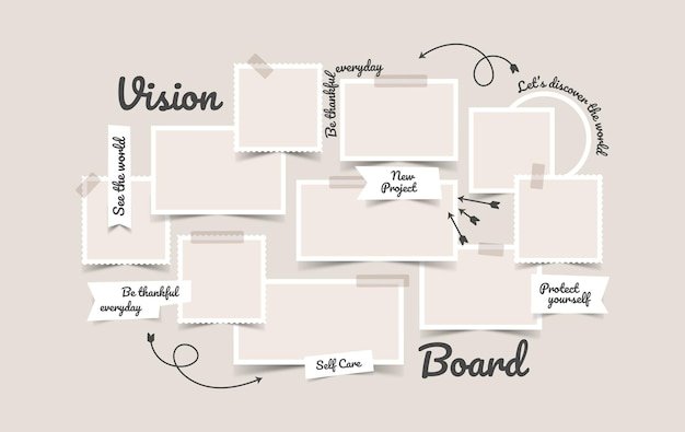 Photo collage template moodboard pictures grids