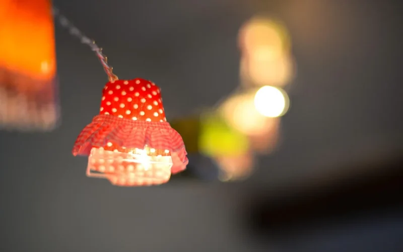 lekki, klosz, lina, lampa, oświetlenie, świecący, atmosfera, nastrój, dekoracyjny, wnętrze