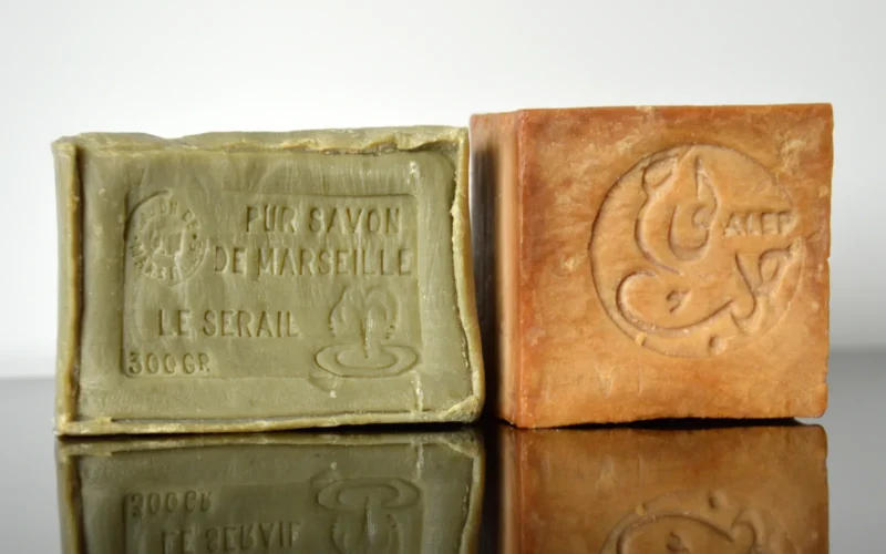 Bars of pure Marseille and Aleppo soap, 2024