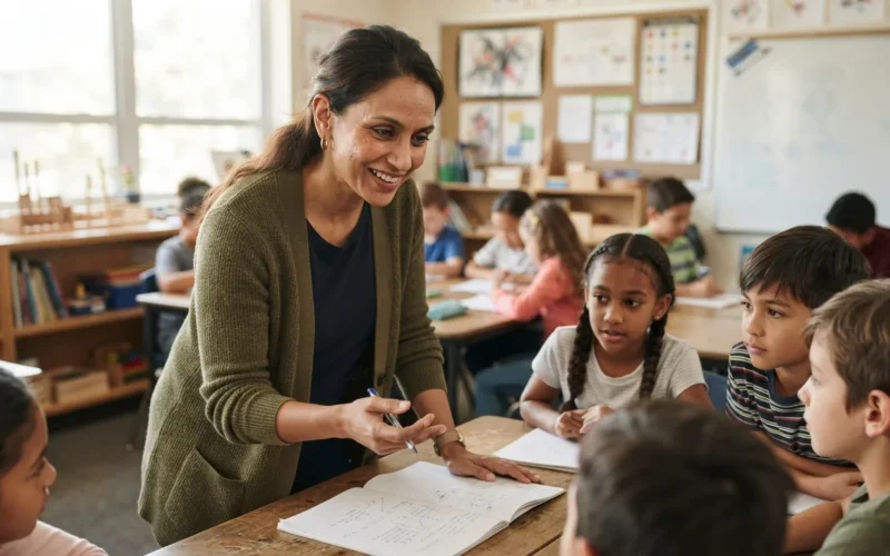 a teacher in a classroom