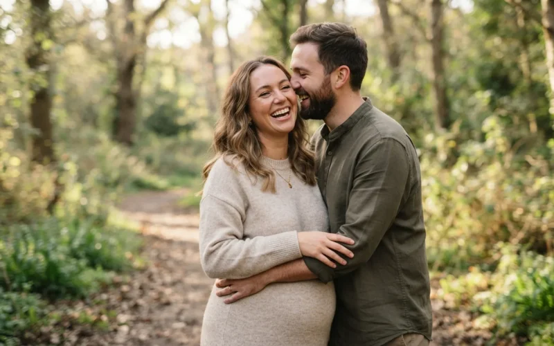 a happy couple expecting a baby