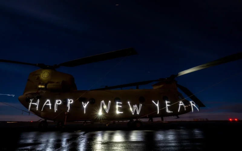 Happy New Year to everyone from the Soldiers, Families, and Civilians of the 12th Combat Aviation Brigade, Wings of Victory. We wish you a bright 2021. (U.S. Army photo by Maj. Robert Fellingham)