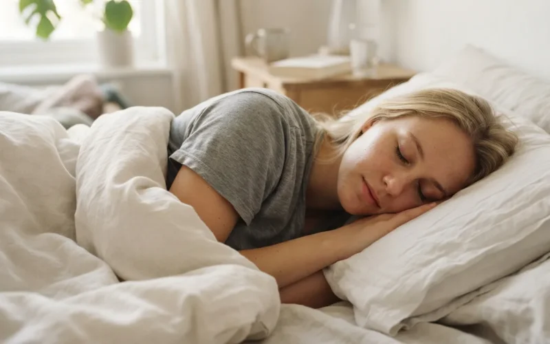 a person sleeping peacefully