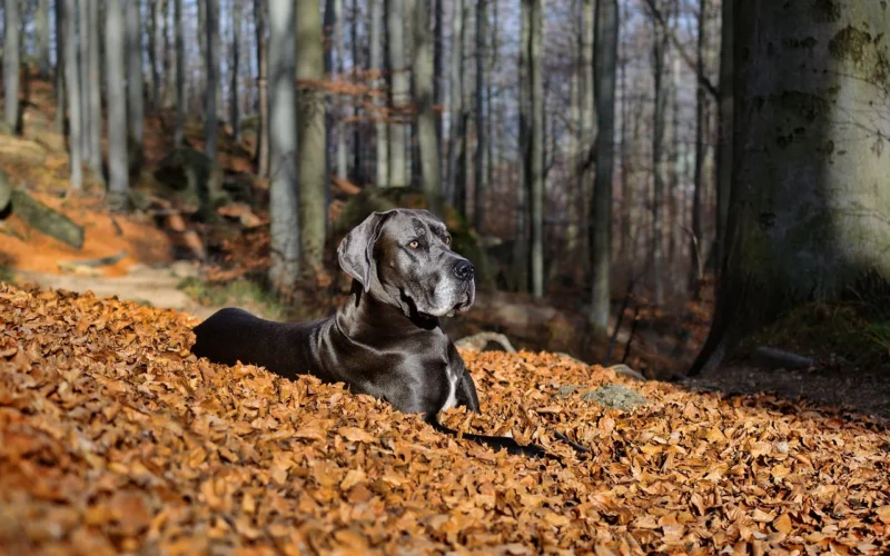 dog niemiecki, zwierzę domowe, on wygląda, zwierzę, pies, jesień