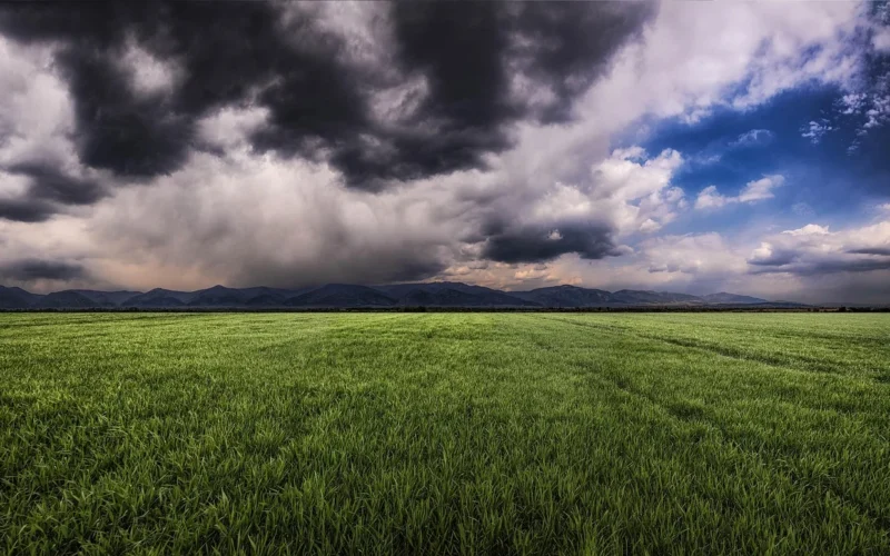 storm, natura, mountain, trawa, niebo