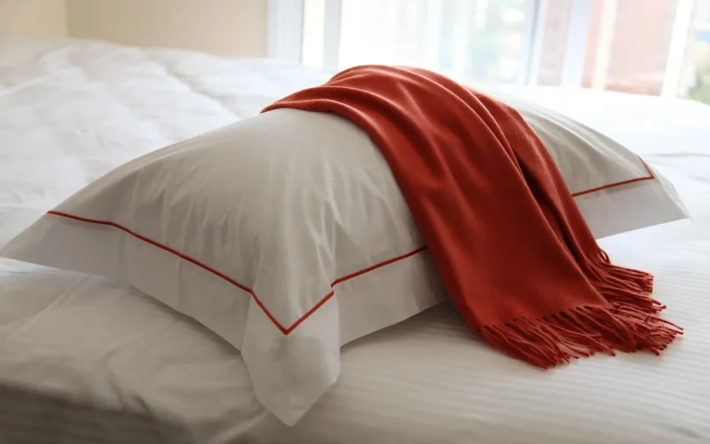 szalik, pashmina, bed, sheet, poduszka, sypialnie
